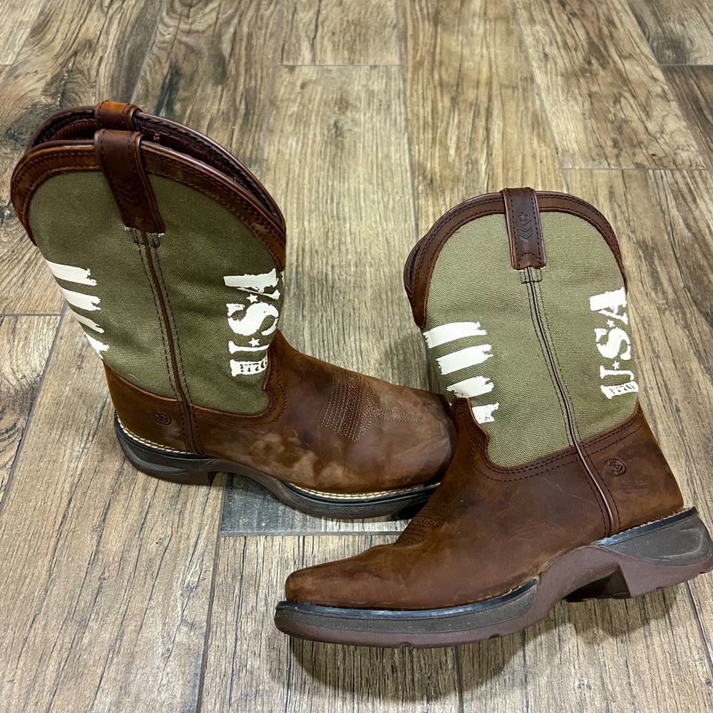 Lil’ Durango Cowboy Army Green Boots Size 4